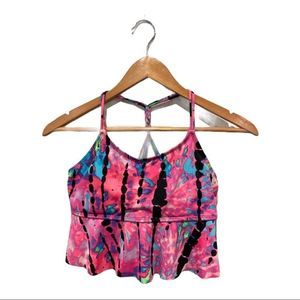 Justice Swim Separates Bikini Top Tie Dye Ruffle Plus Size 16